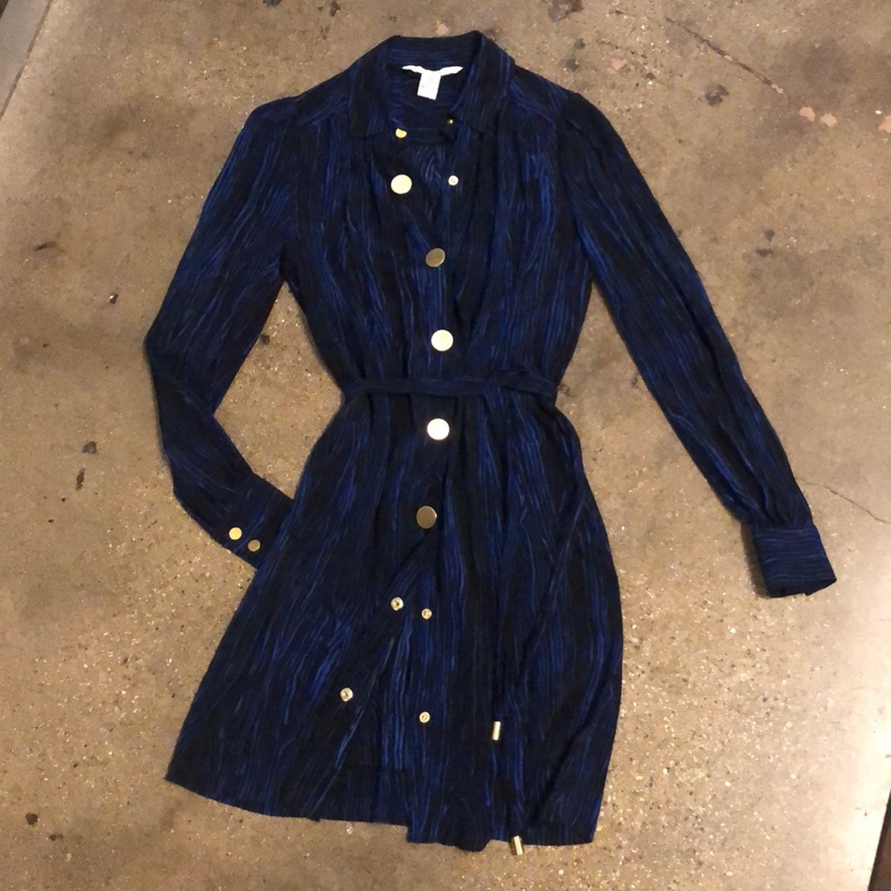 Blue and Black DVF dress